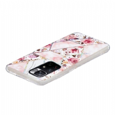 Cover Poco M4 Pro 5G Silikone Marmor Og Blomster