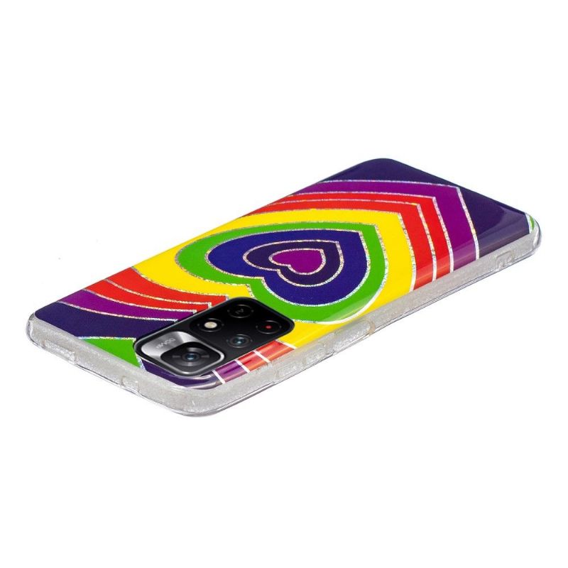 Cover Poco M4 Pro 5G Silikonefarvede Hjerter