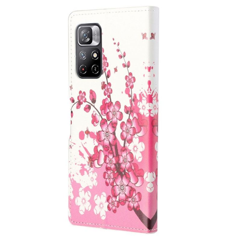 Flip Cover Poco M4 Pro 5G Anti-fald Japansk Abrikos