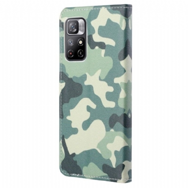 Flip Cover Poco M4 Pro 5G Anti-fald Militær Camouflage