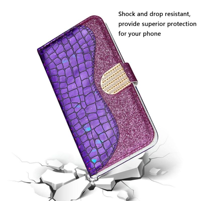 Flip Cover Poco M4 Pro 5G Luksus Croco-pailletter