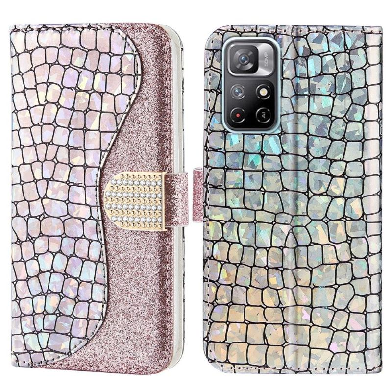 Flip Cover Poco M4 Pro 5G Luksus Croco-pailletter