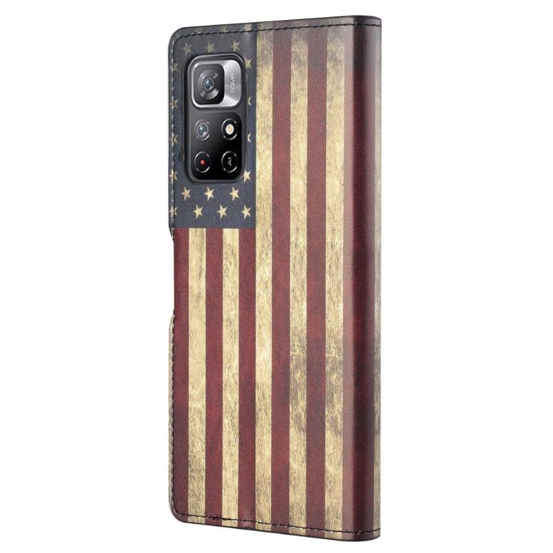 Flip Cover Poco M4 Pro 5G Vintage Amerikansk Flag