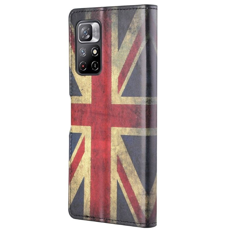 Flip Cover Poco M4 Pro 5G Vintage Engelsk Flag