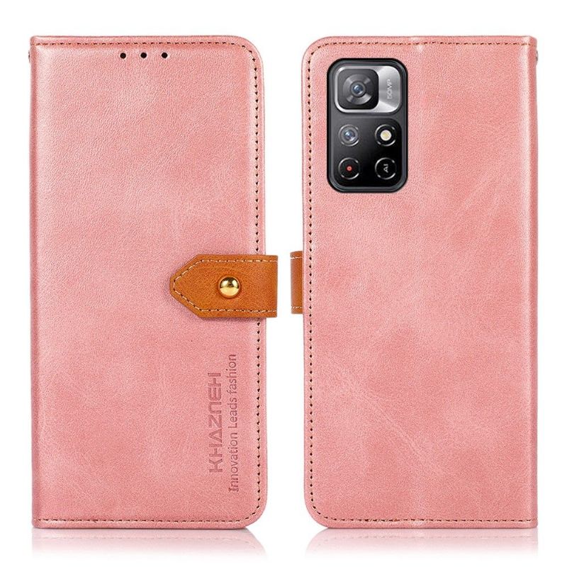 Læder Cover Poco M4 Pro 5G Original Khazneh Bicolor Imiteret Læder