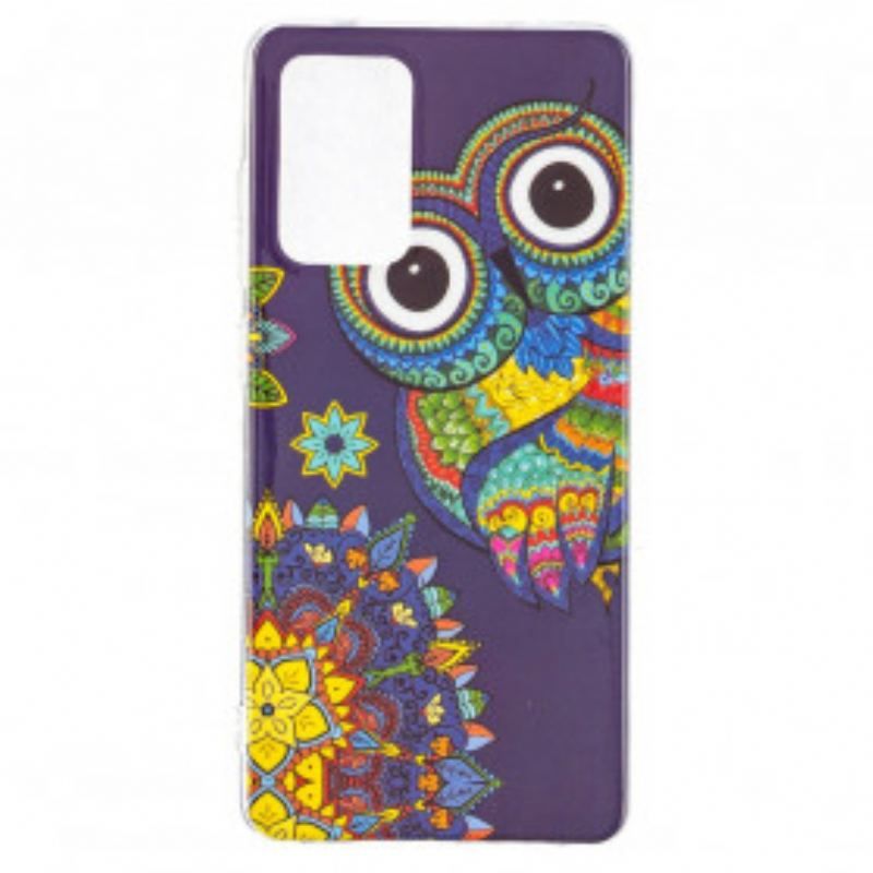 Cover Samsung Galaxy A52 4G / A52 5G / A52s 5G Fluorescerende Ugle Mandala