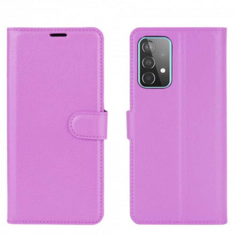 Flip Cover Samsung Galaxy A52 4G / A52 5G / A52s 5G Klassisk Litchi