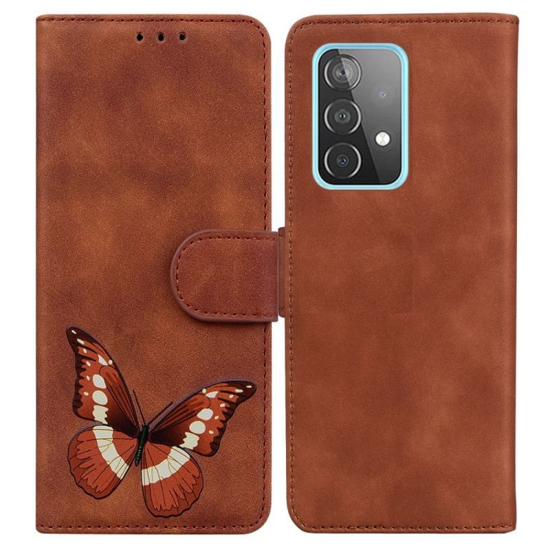 Læder Cover Samsung Galaxy A52 4G / A52 5G / A52s 5G Skin-touch Butterfly