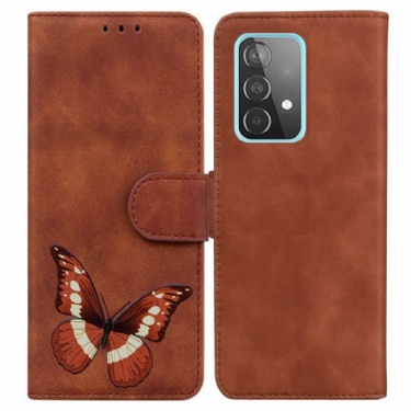 Læder Cover Samsung Galaxy A52 4G / A52 5G / A52s 5G Skin-touch Butterfly