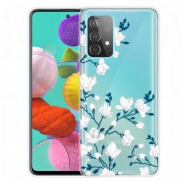 Mobilcover Samsung Galaxy A52 4G / A52 5G / A52s 5G Hvide Blomster