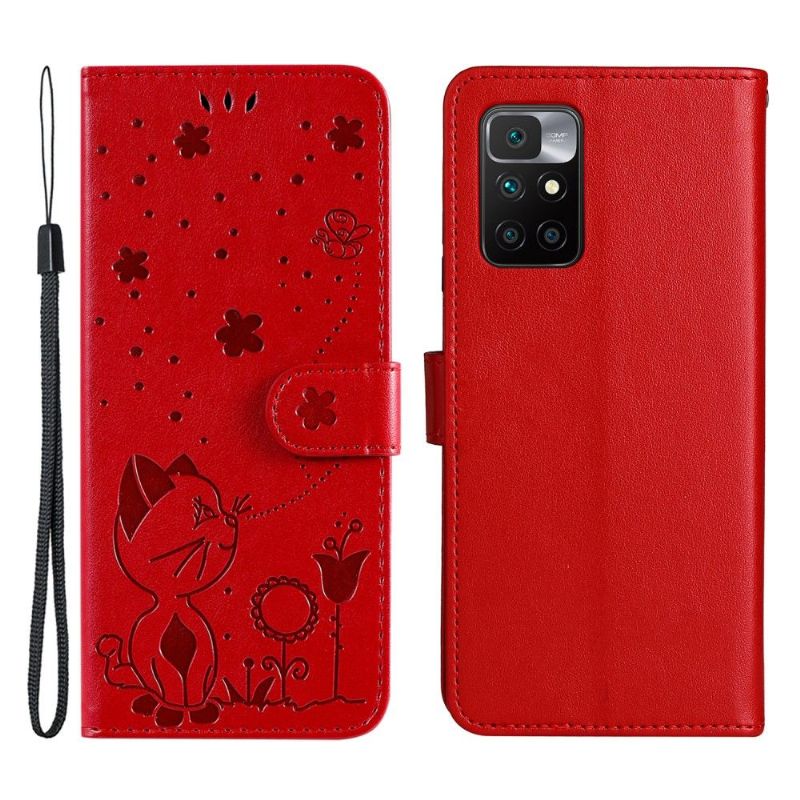 Flip Cover Xiaomi Redmi 10 Anti-fald Illustration Kat