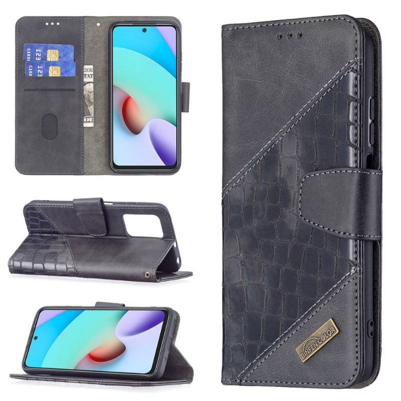 Flip Cover Xiaomi Redmi 10 Croc Look Lædereffekt