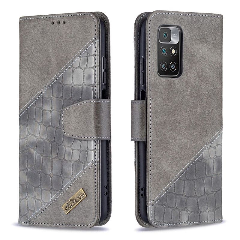 Flip Cover Xiaomi Redmi 10 Croc Look Lædereffekt