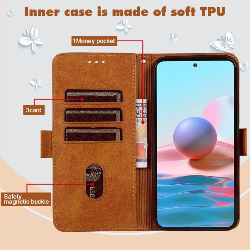Flip Cover Xiaomi Redmi 10 Katteillustration Af Lædereffekt