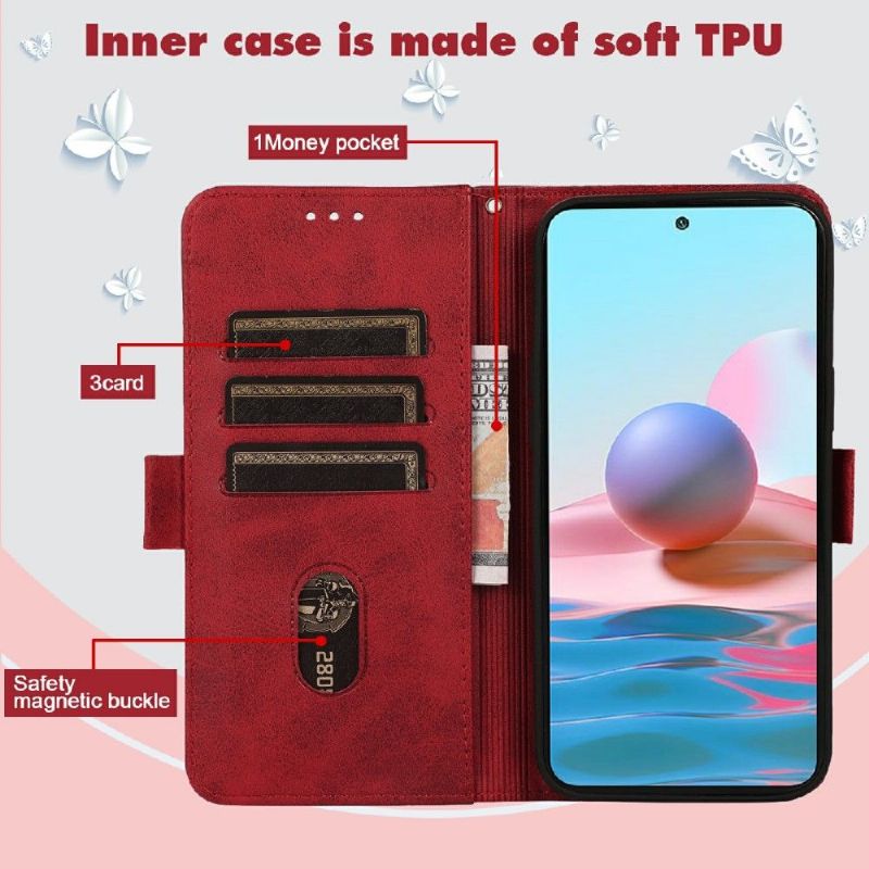 Flip Cover Xiaomi Redmi 10 Katteillustration Af Lædereffekt