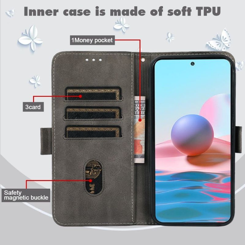 Flip Cover Xiaomi Redmi 10 Katteillustration Af Lædereffekt