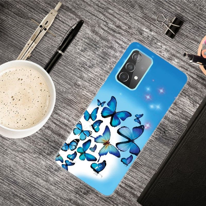 Cover Samsung Galaxy A32 4G Blå Sommerfugle