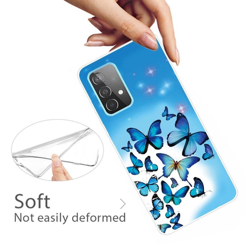 Cover Samsung Galaxy A32 4G Blå Sommerfugle