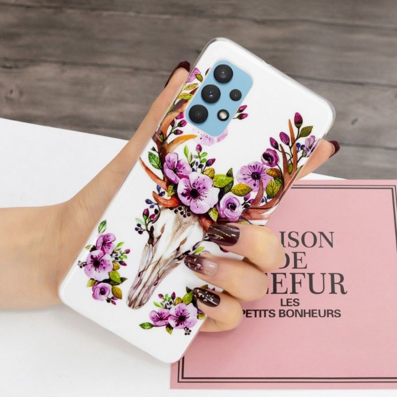 Cover Samsung Galaxy A32 4G Lysende Hjorte Og Blomster