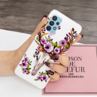 Cover Samsung Galaxy A32 4G Lysende Hjorte Og Blomster