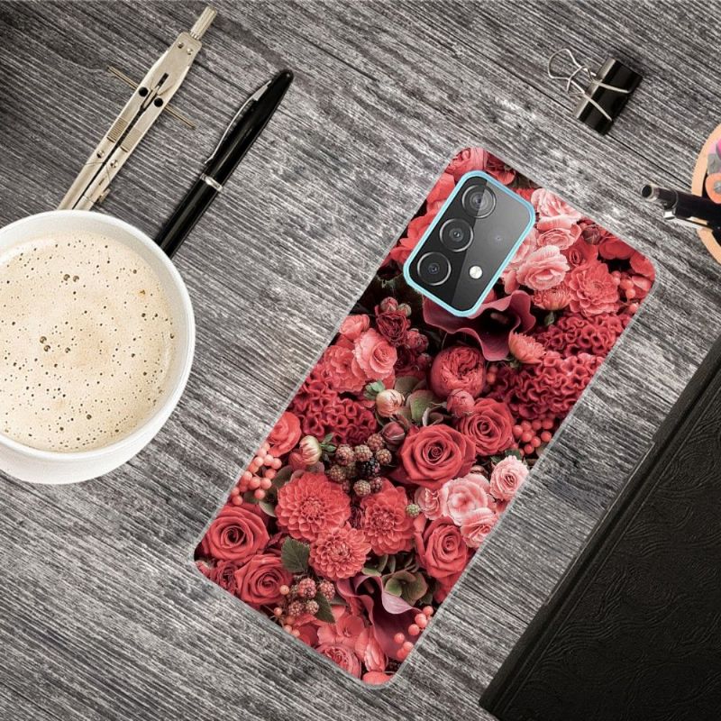 Cover Samsung Galaxy A32 4G Rød Blomst