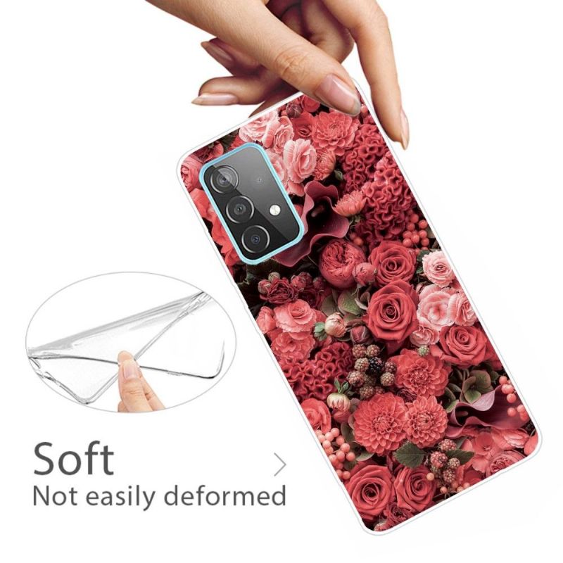 Cover Samsung Galaxy A32 4G Rød Blomst