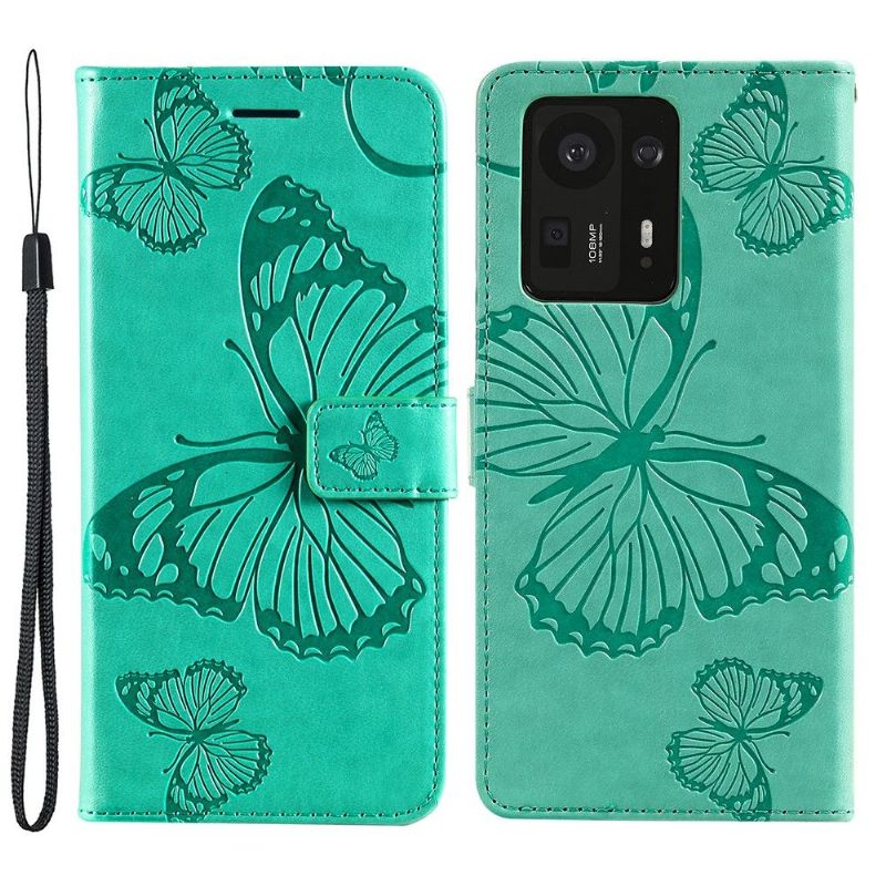 Flip Cover Xiaomi Mix 4 Supportfunktion Sommerfugle