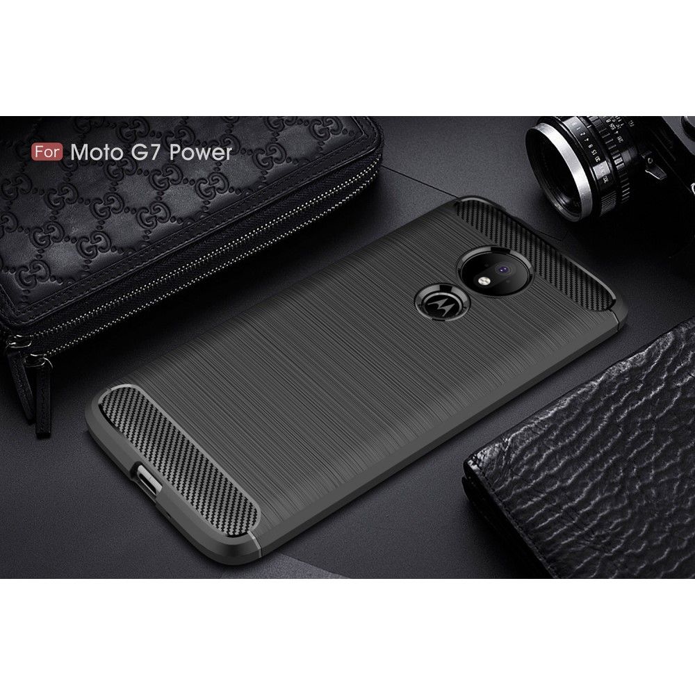 Cover Motorola Moto G7 Power Carbon Børstet Gel