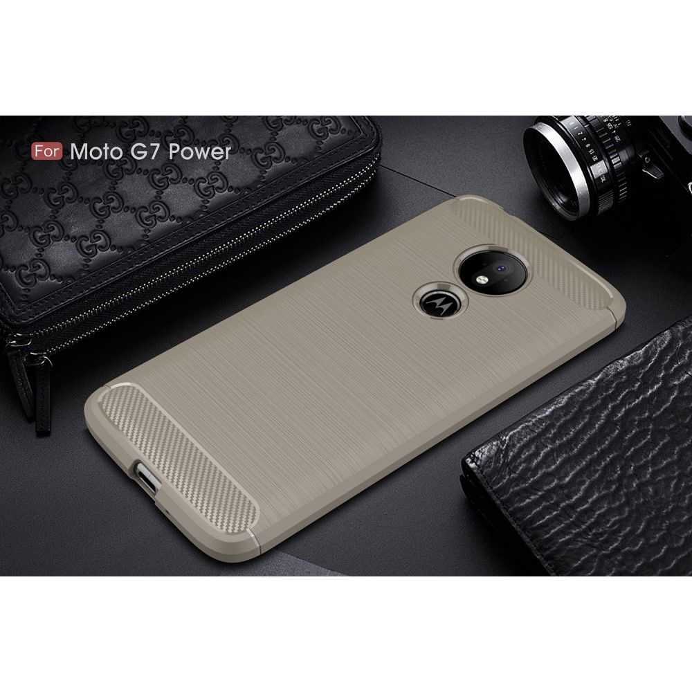 Cover Motorola Moto G7 Power Carbon Børstet Gel