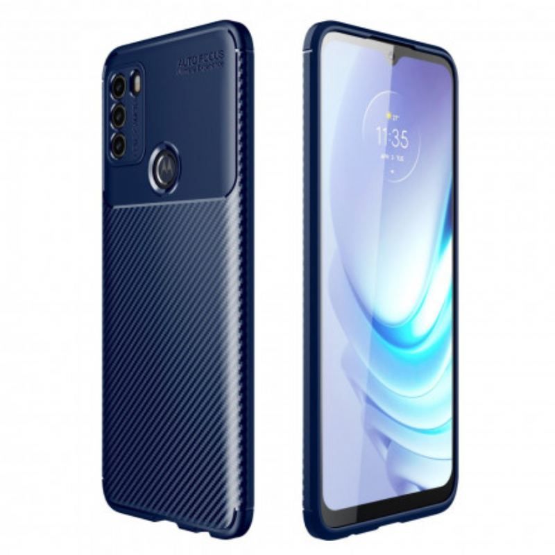 Cover Moto G50 Fleksibel Kulfibertekstur