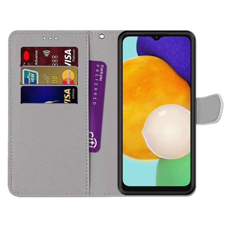 Flip Cover Samsung Galaxy M52 5G Anti-fald Grønne Og Lyserøde Blade