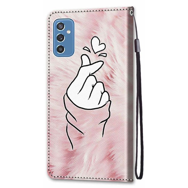 Flip Cover Samsung Galaxy M52 5G Anti-fald Koreansk Hjerte