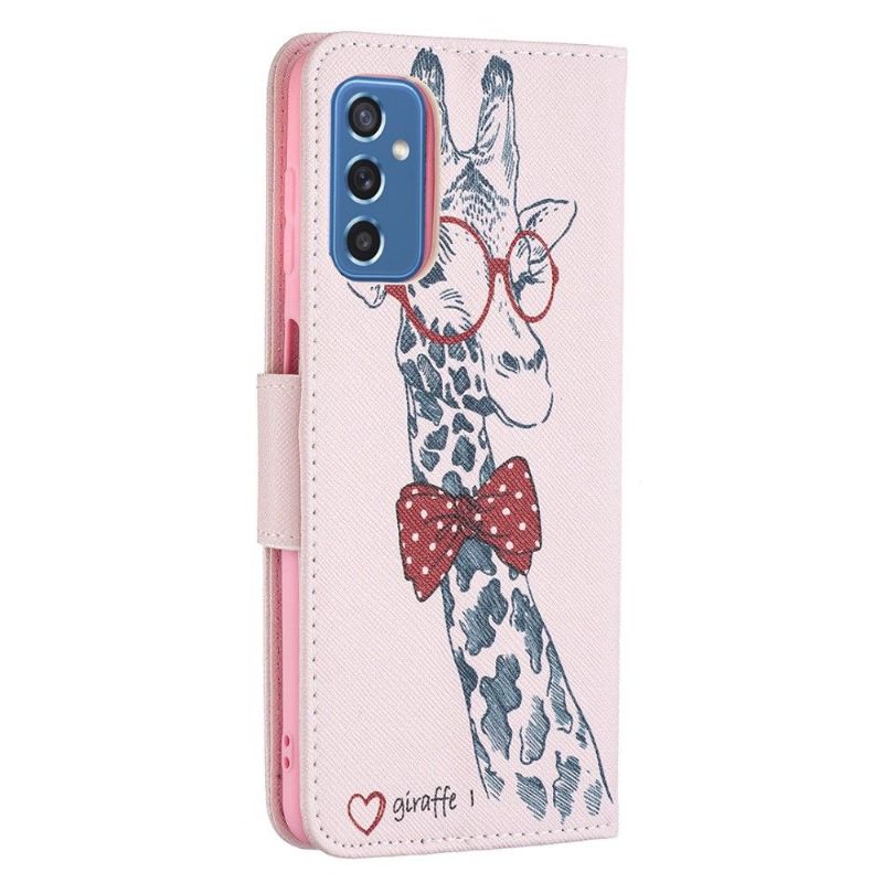 Flip Cover Samsung Galaxy M52 5G Giraf Med Briller