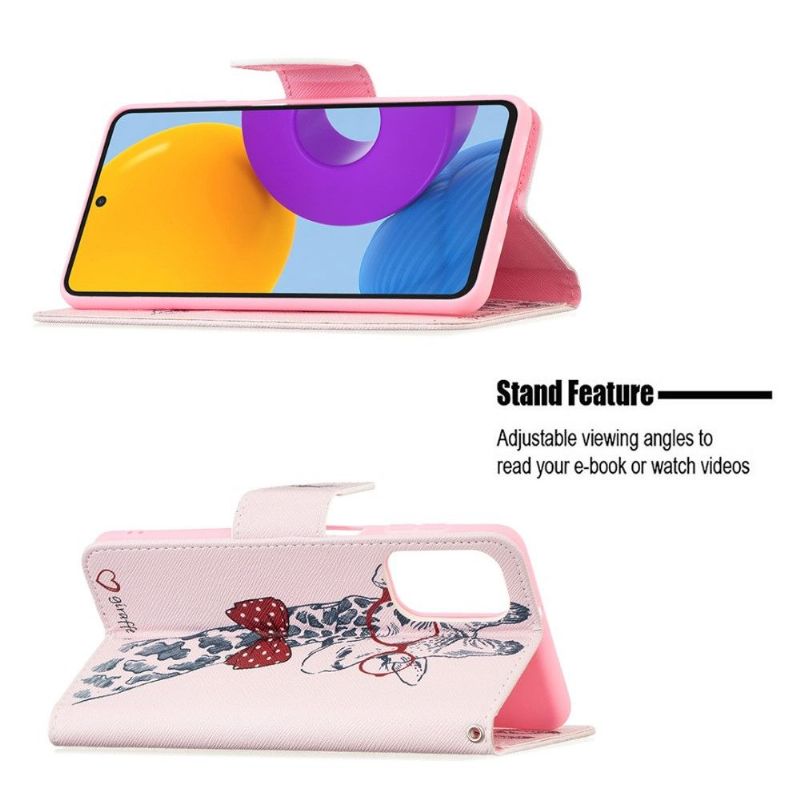 Flip Cover Samsung Galaxy M52 5G Giraf Med Briller