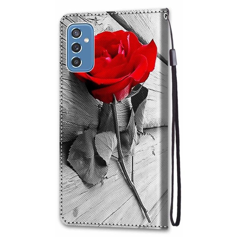 Læder Cover Samsung Galaxy M52 5G Original Rose Rød