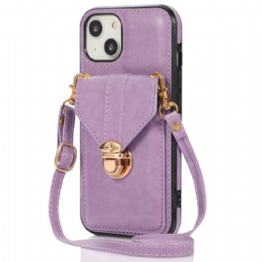 Cover iPhone 14 Punge Etui Crossbody Tegnebog