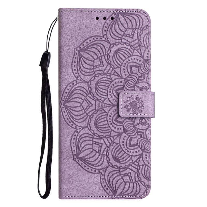 Flip Cover iPhone 14 Med Snor Strappy Mandala