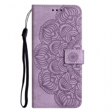 Flip Cover iPhone 14 Med Snor Strappy Mandala