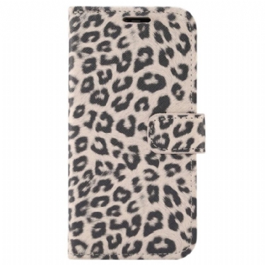 Læder Cover iPhone 14 Leopard