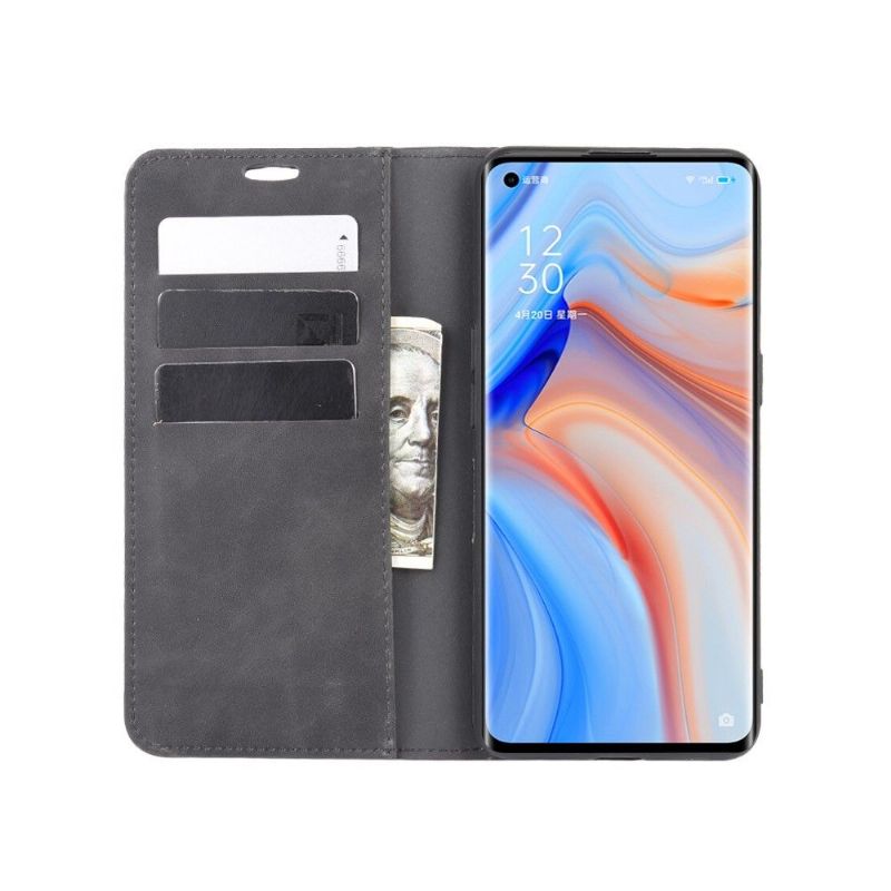 Flip Cover Oppo Reno 4 Pro 5G Business Retro Lædereffekt