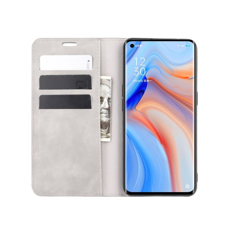 Flip Cover Oppo Reno 4 Pro 5G Business Retro Lædereffekt