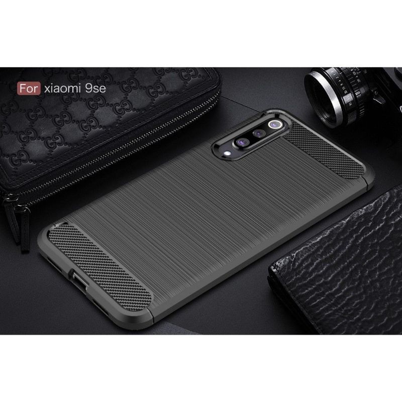 Cover Xiaomi Mi 9 SE Hemming Carbon Børstet Gel