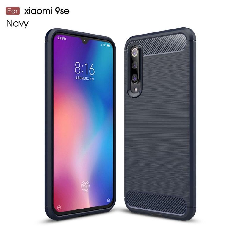 Cover Xiaomi Mi 9 SE Hemming Carbon Børstet Gel