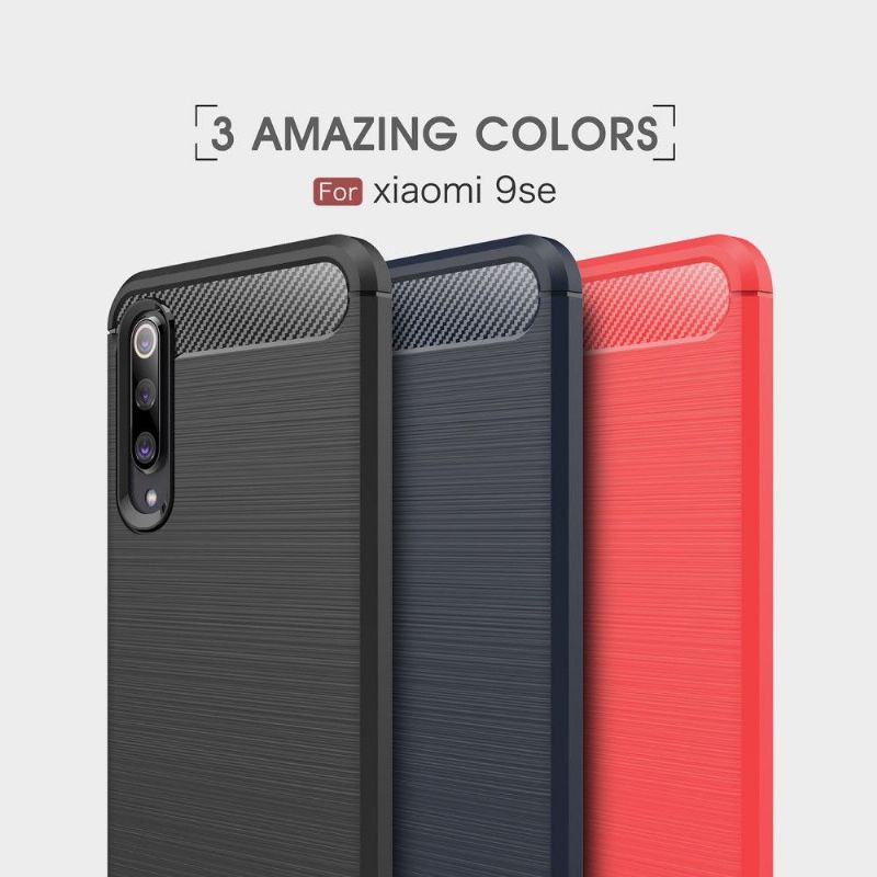 Cover Xiaomi Mi 9 SE Hemming Carbon Børstet Gel