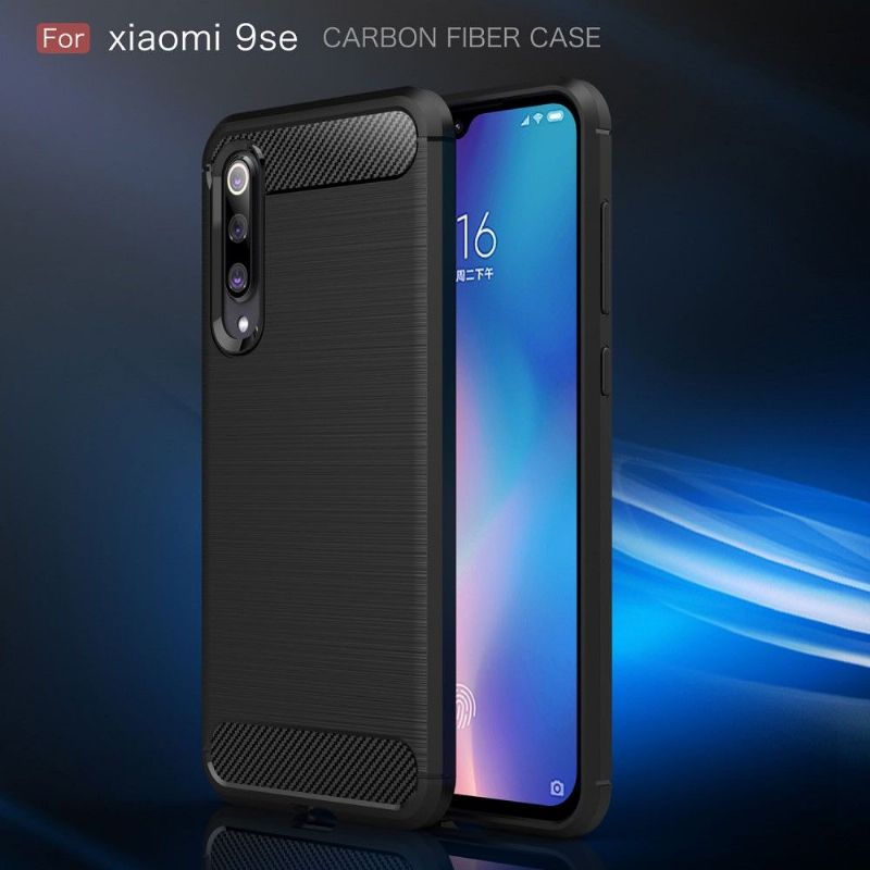 Cover Xiaomi Mi 9 SE Hemming Carbon Børstet Gel