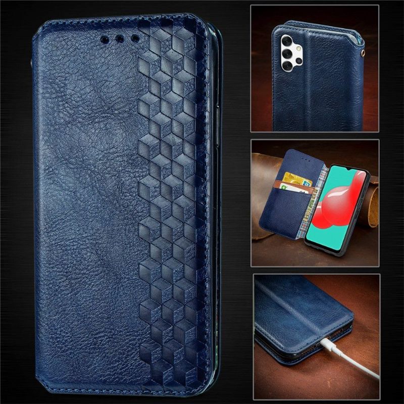 Flip Cover Samsung Galaxy A32 5G Anti-fald Kub Design Kortholder