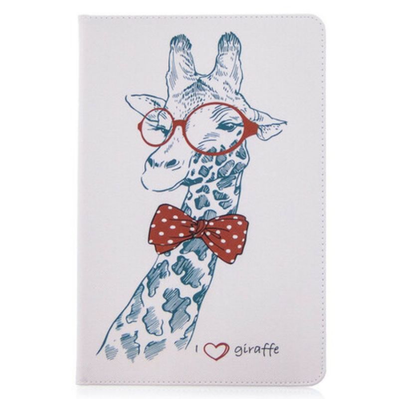 Læder Cover Samsung Galaxy Tab S8 / Tab S7 Giraffe Print Mønster