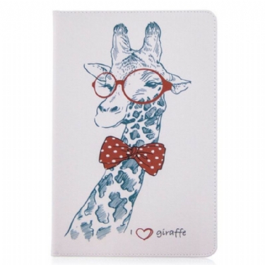 Læder Cover Samsung Galaxy Tab S8 / Tab S7 Giraffe Print Mønster