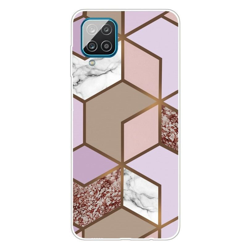 Cover Samsung Galaxy M12 / A12 Geometrisk Marmor