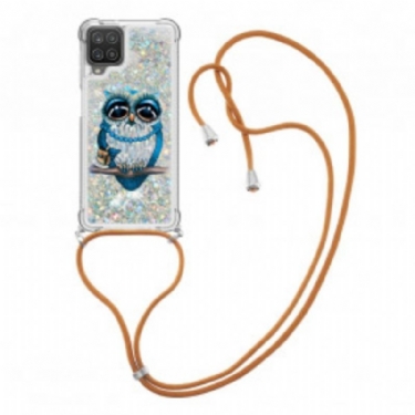 Cover Samsung Galaxy M12 / A12 Med Snor Sequin Snøre Miss Owl